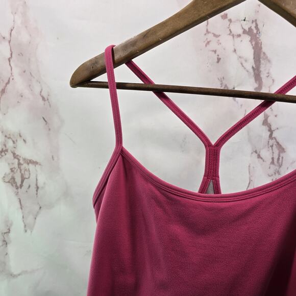 Lululemon Tank Top Womens 10 Pink Built In Shelf Bra Y T Racerback Magenta Hot - Picture 2 of 10